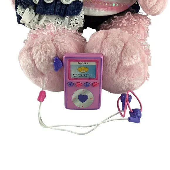 Build A Bear Pink French Poodle Dog with Music Player Earphones Plush Clothes - Picture 6 of 9